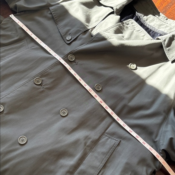 Jones New York Trench Coat Wool Liner Green Grey Size 46R - Picture 12 of 15